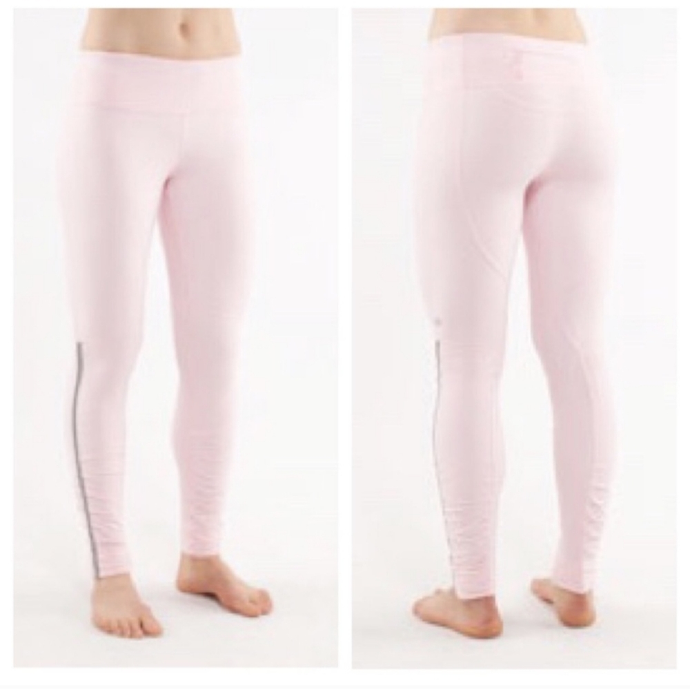 Rare Lululemon Run Stay on course Pig Pink tights